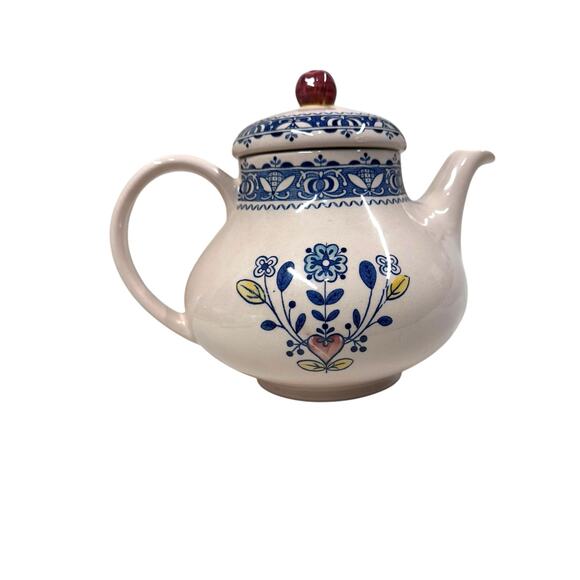 VTG. Johnson Bros Staffordshire Old Granite Ironstone Hearts and Flowers Teapot‎ - Picture 4 of 15